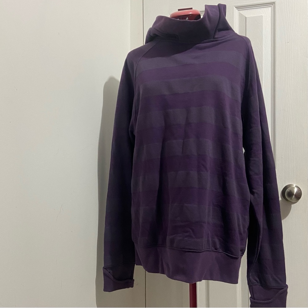 Lifetime Collective women purple stripes long sleeves hoodie. Size M. NWT.